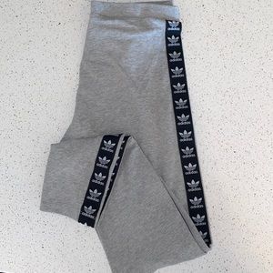 Adidas leggings, Size: small, color: gray with black/ white detail